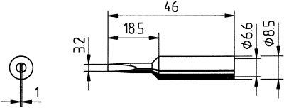 Lötspitze ERSADUR Nr. 8323,2 mm, meißel Ersa