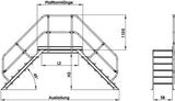 Überstieg 60° 5 Stufen B 800 mm lichte Höhe 1170 mm Ausladung 2340 mm