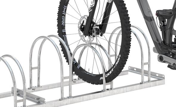 Fahrrad-Bogenparker zweiseitig, verzinkt L 1400 mm, 8 Plätze