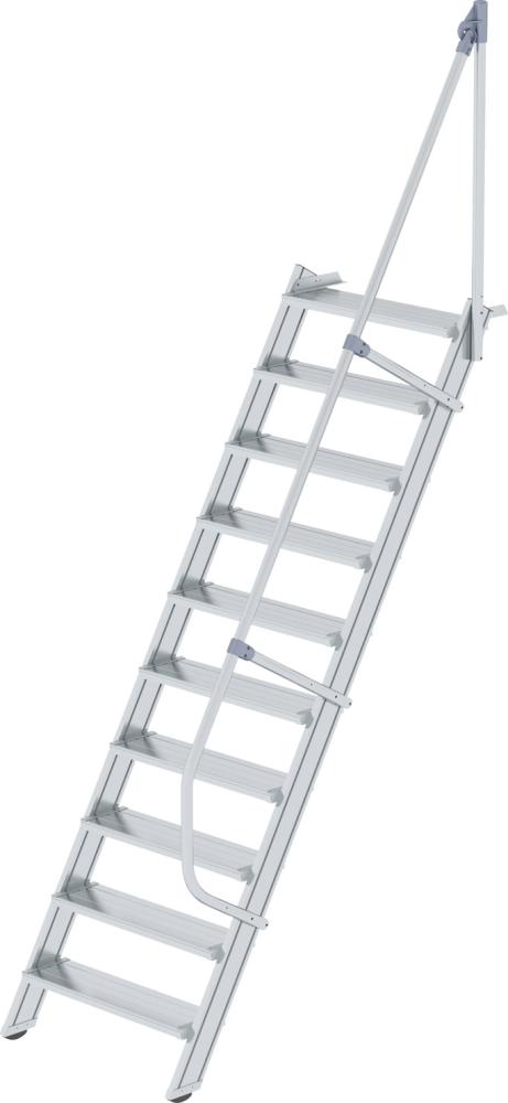 Alu-Treppe 60 Grad 10 Stufen B 800 mm lichte Höhe 2420 mm Ausladung 1626 mm