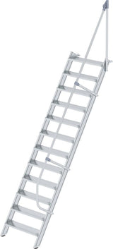 Alu-Treppe 60 Grad 12 Stufen B 800 mm lichte Höhe 2900 mm Ausladung 1891 mm