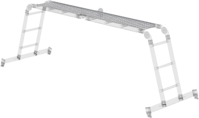 Alu-Riffelblechbelag mittig klappbar für Vielzweckleiter 2x3 + 2x4