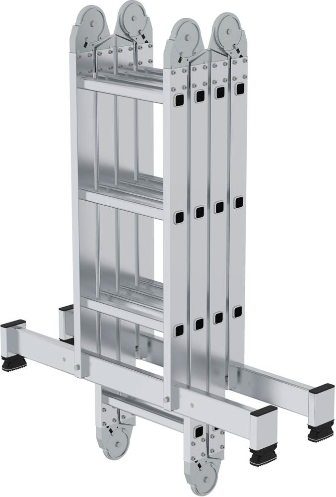 Alu-Vielzweckleiter 2x3 + 2x4 Sprossen Höhe als Bühne 0,99 m Arbeitshöhe bis 5,30 m