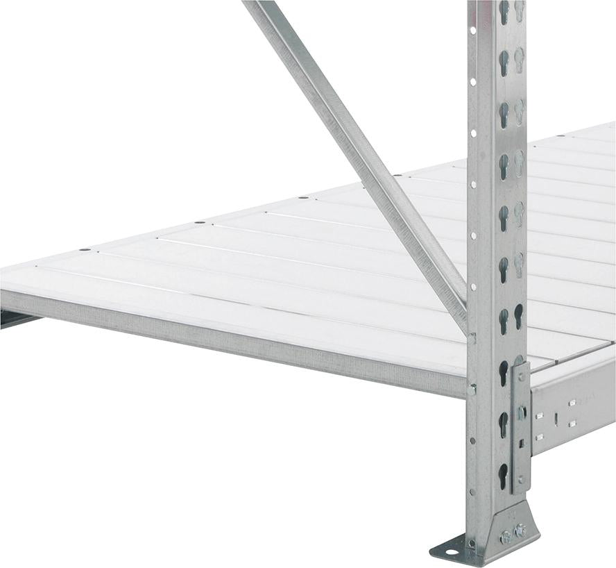 Weitspannregal MINI-RACK B1400xT650xH2500 mm Anbaufeld 4 Stahlpaneele Fachlast 600 kg