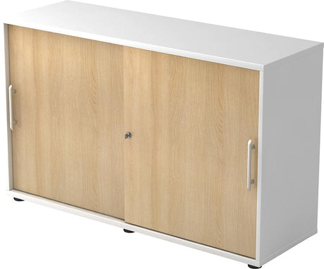 Schiebetürenschrank 1200x400x748 Weiß/Eiche