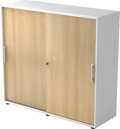 Schiebetürenschrank 1200x400x1100 Weiß/Eiche