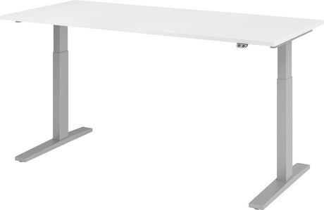 Schreibtisch höhenvers. 1800x800x700-1200 mm Gestell silber, Platte Weiss