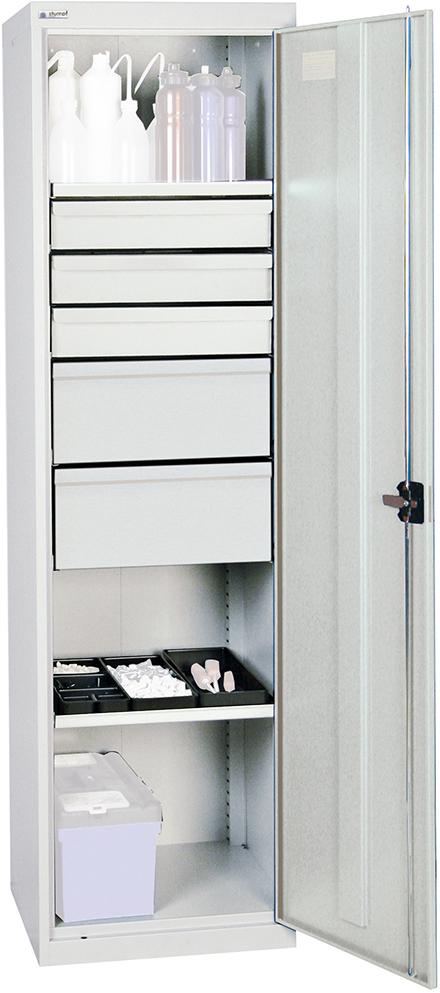 Werkzeugschrank S2000 RAL 7035/7035 2 Wannenböden 5 Schubladen