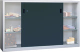 Schiebetürenschrank B2000xT400xH1200 mm 4 Böden verz. Mittelwand RAL 7035/7016