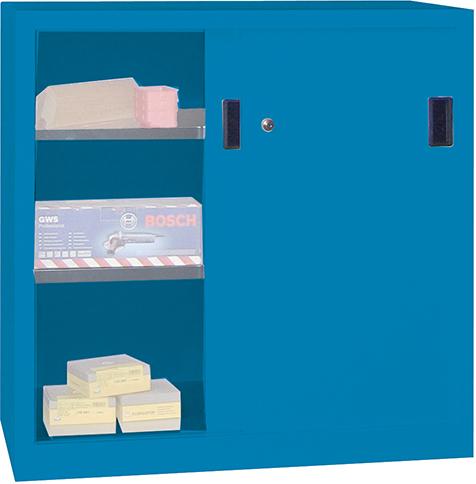 Schiebetürenschrank 1000/600/1000 gepulvert RAL 7035/5012