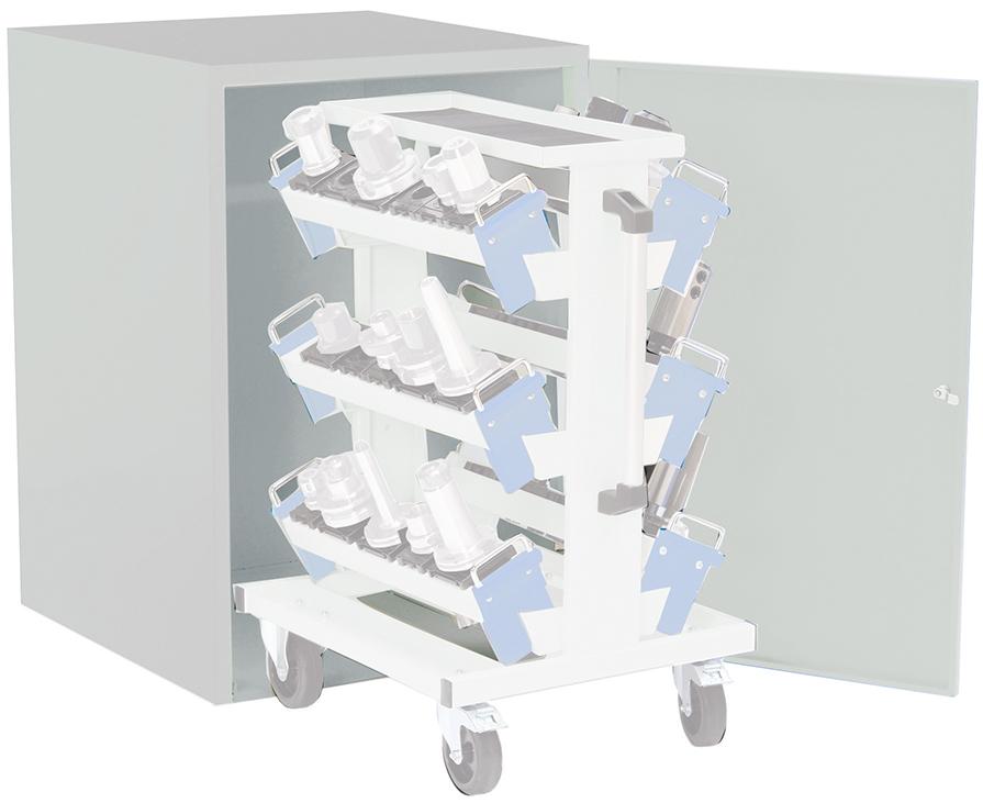 Schrank f. CNC-Wagen 705x736x1019 Stahlblech, Zylinder schloß