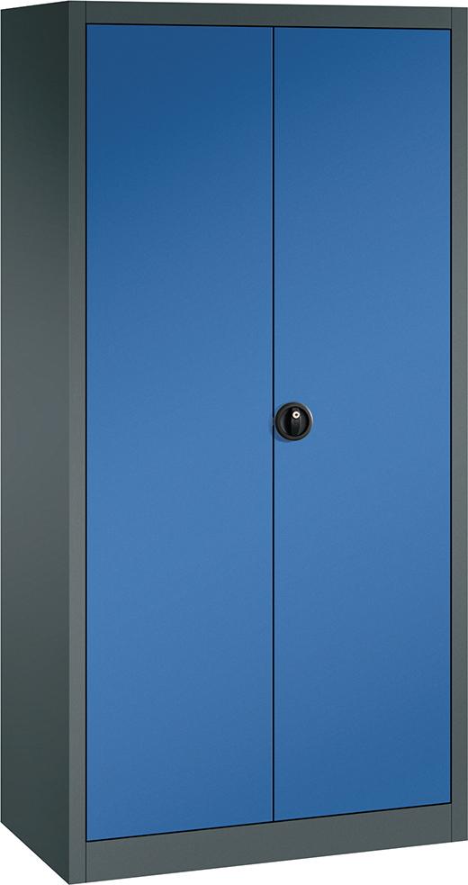 Flügeltürenschrank FORUM 4 Böden, 110kgTraglast H1950xB930xT500mm RAL 7016/5010