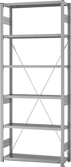 Grundregal Edelstahl 6 Böd. 2500x300x1000 mm