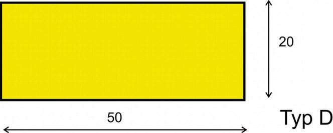 Flächenschutz Typ D, L 5000mm gelb/schwarz selbstklebend