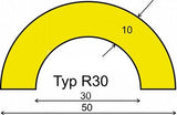 Rohrschutz Typ R30, L 5000mm gelb/schwarz selbstklebend
