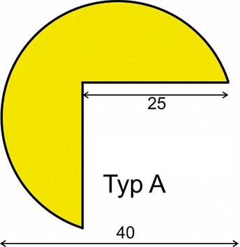 Eckschutzprofil Typ A, L 5000 mm gelb/schwarz selbstklebend