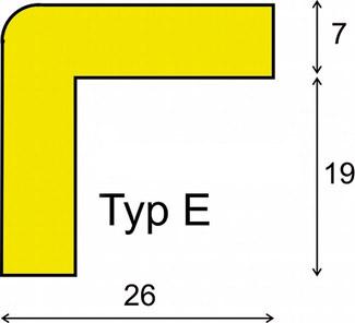 Eckschutzprofil Typ E, L 5000 mm gelb/schwarz selbstklebend