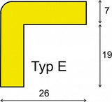 Eckschutzprofil Typ E, L 5000 mm gelb/schwarz selbstklebend