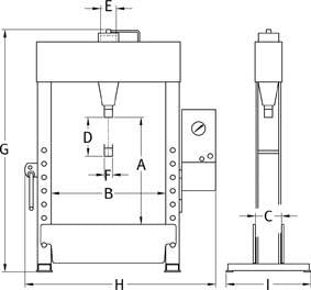 Werkstattpresse EP60D Druckkraft 60 t Elektro-Antrieb