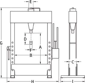 Werkstattpresse HP100 Druckkraft 100 t mit Handpumpe