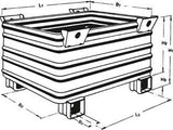 Stapelbehälter RAL 5010 B1200xT1000xH650 mm Nutzlast 2t Auflast 8t U-förmige Füße