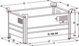 Stapelbehälter RAL 5010 B1200xT1000xH600 mm Nutzlast 2t Auflast 10t geschlossen