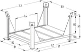 Lagergestell verzinkt B 1200xT1000xH600 mm Nutzlast 1,5t Auflast 4,5t mit Eckpfosten