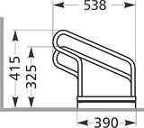 Fahrrad-Bügelparker einseitig, verzinkt L 2800 mm, 8 Plätze