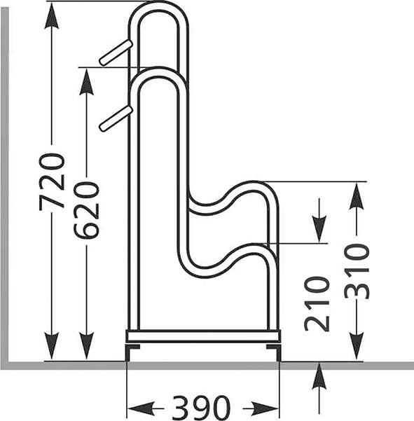 Fahrrad-Standparker einseitig, verzinkt L 700 mm, 2 Plätze