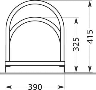 Fahrrad-Bogenparker einseitig, verzinkt L 1050 mm, 3 Plätze