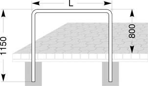 Fahrrad-Anlehnbügel Edelstahl, L 1000 mm zum Aufdübeln