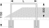 Fahrrad-Anlehnbügel Edelstahl, L 1000 mm zum Aufdübeln