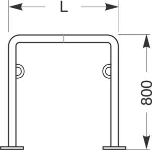 Fahrrad-Anlehnbügel verzinkt, L 750 mm zum Einbetonieren