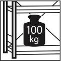 Steckregal Meta-CLIP S3 B1000xT300xH2500 mm Anbaufeld 6 Böden RAL 7035 Fachlast 100kg