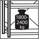 Großfachregal Multipal S B1825xT800xH2700 mm Anbaufeld 4 Böden Fachlast 1800kg