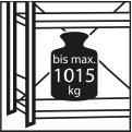 Weitspannregal B2500xT800xH3000 mm Grundfeld 5 Stahlböden Fachlast 1050kg