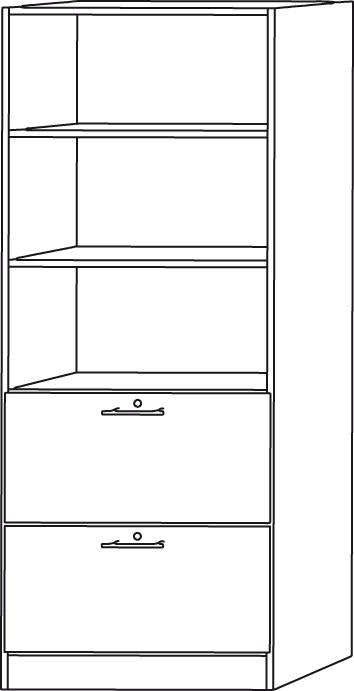 Kombiregalschrank Nussbaum B 80cm abschließbar