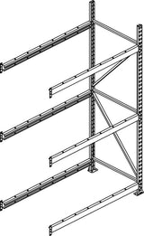 Weitspannregal Mini-Rack B1800xT650xH2500 mm Anbaufeld 4 Stahlpaneele Fachlast 600 kg