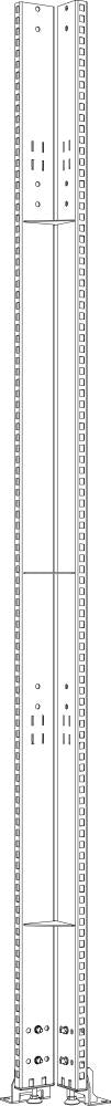 Eckstütze Akustikstellw. H: 2500 mm R42