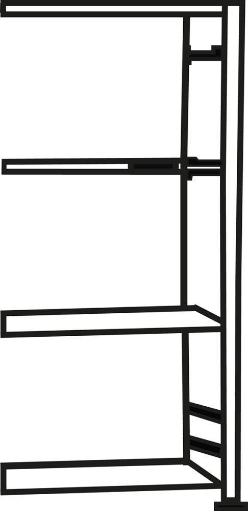 Anbauregal zerlegt HKA 23307 EX, 7 Böden 2350x300x750mm lichtgrau