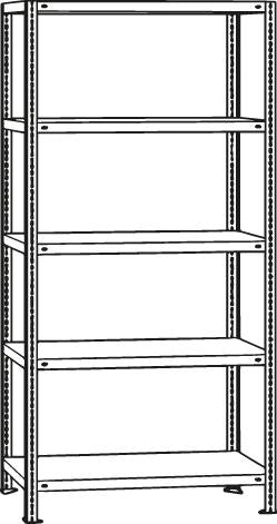 Schraubregal GR 70 kg 3000x1000x600mm 7 Böden verzinkt