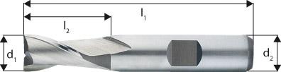 Langlochfräser D327D K HSSE 20,00mm