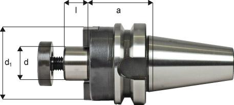 Aufsteckfräserdorn JISB6339AD kurz BT50- 16mm x40 FORTIS, Aufsteckdorn, Aufsteckfräserdorn - 5406