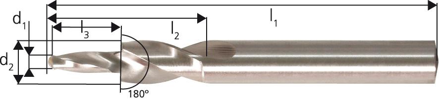 Kurzstufenbohrer HSS180G. M10 Durchgangsloch