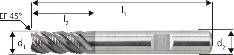 Schruppfräser 6527L VHM TiAlN 5,0mm HB Z 4 HR